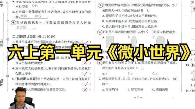 教科版小学科学六年级上第一单元综合素质评价讲解