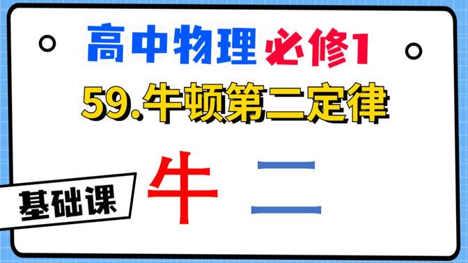 【高中物理必修1系统课】59.牛顿第二定律|最通透、最详细！